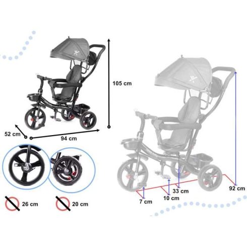 Trike Fix Lite Tricikli Szürke
