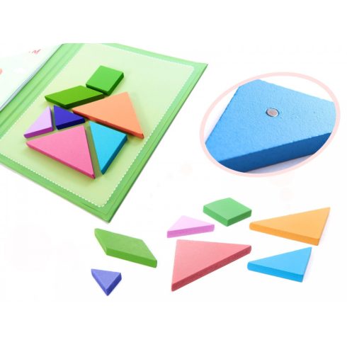 Mágneses Könyv Puzzle 3d Tangram Blokkok