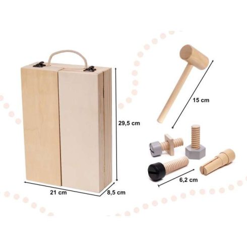 Szerszámosláda Fa Műhelykészlet