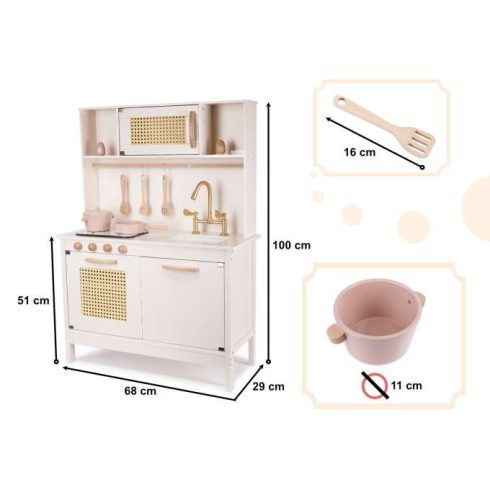 Retro Mdf Fa Konyha Gyerekeknek Boho Kiegészítőkkel