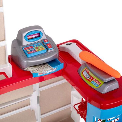 Szupermarket Áruház Pénztárgép + Kocsi Modell 2