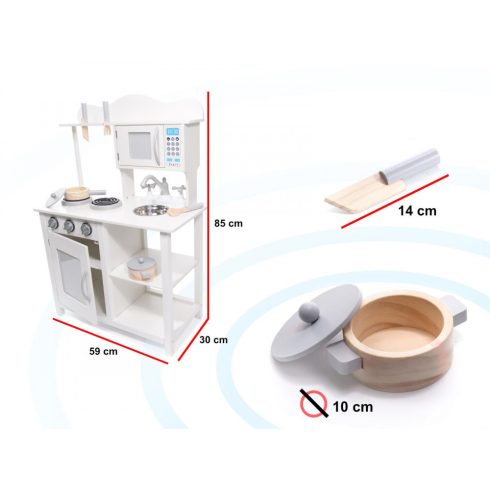 Mdf Fából Készült Konyha Gyerekeknek Tartozékokkal 85cm