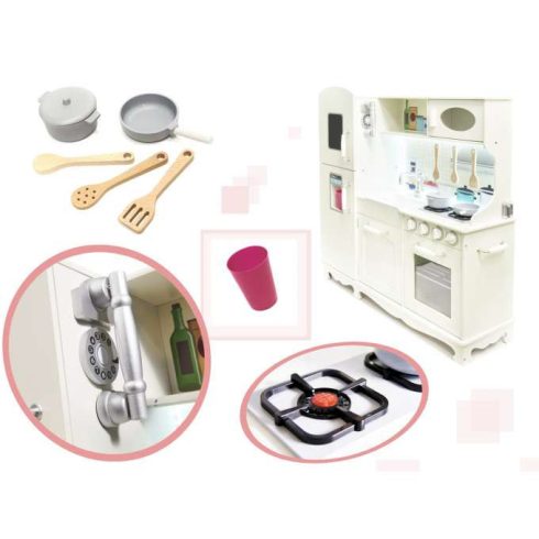 Xxl Fa Játék Konyha Ledes Világítással 103cm