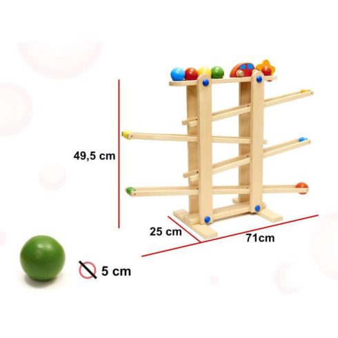 Fa Labdapálya Golyópálya  49,5cm Ajándék A Gyermek