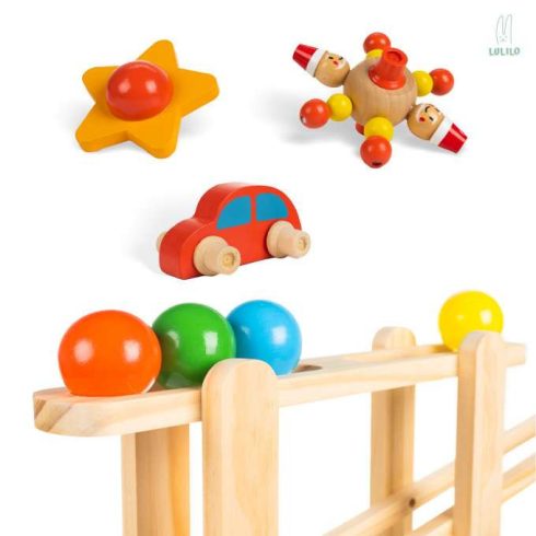 Fa Labdapálya Golyópálya  49,5cm Ajándék A Gyermek