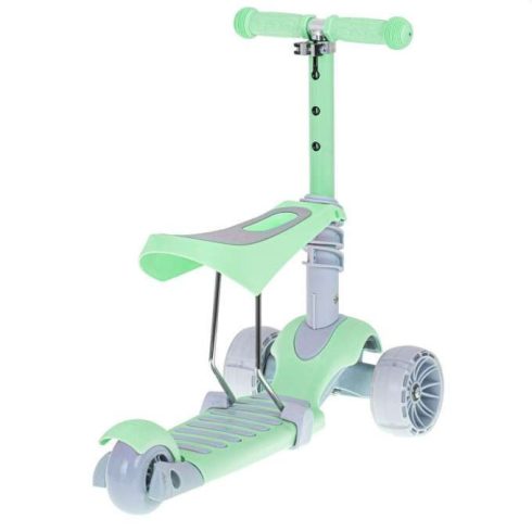 Balance Háromkerekű Robogó Üléssel, Zőld És Szürke Led-del