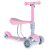 Háromkerekű Robogó 3 Az 1-ben Üléssel, Rózsaszín Led Mérleggel