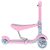Háromkerekű Robogó 3 Az 1-ben Üléssel, Rózsaszín Led Mérleggel