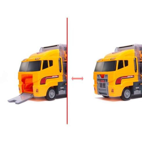 Szállító Teherautó Tir Kilövő + Fém Autók Építőipari Gépek