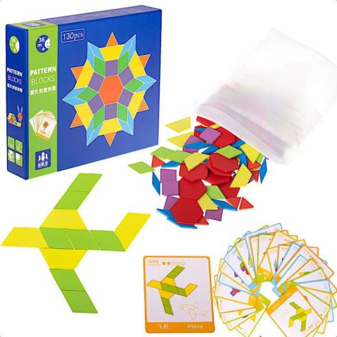 Montessori Puzzle Fa Formák Kreatív Kirakós Játék 130