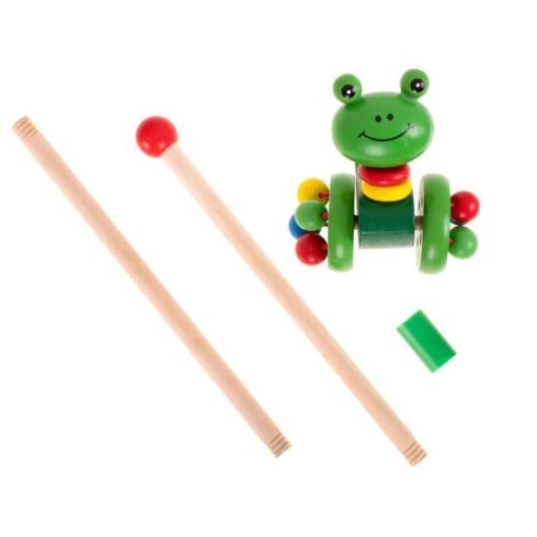 Béka Tologatós Fa Játék