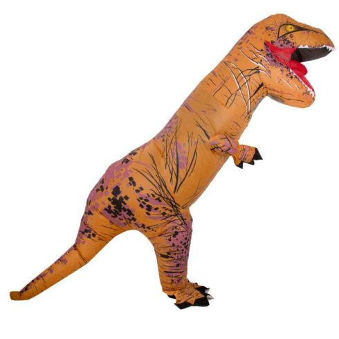 Jelmez karneváli jelmez álarc felfújható dinoszaurusz T-REX óriásbarna 1,5-1,9 m