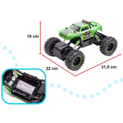 Távirányítós Autó Rc Nqd Rock Crawler King 1:12 Usb Zöld