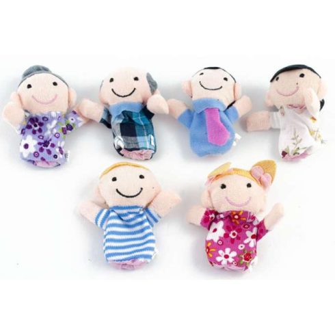 Plüss Kézi Bábok Ujjbábok Család 6 Db