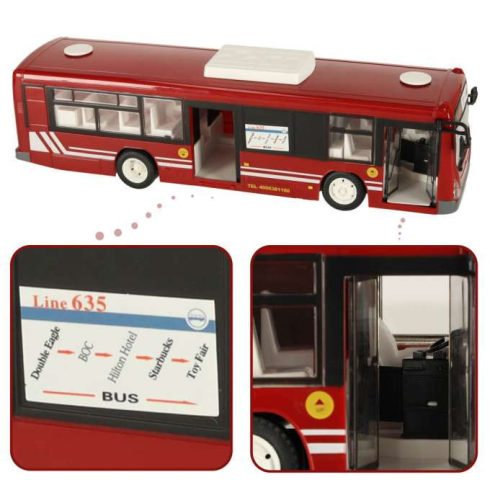 Távirányítós Busz Rc Távirányítóval, Nyíló Piros Ajtókkal
