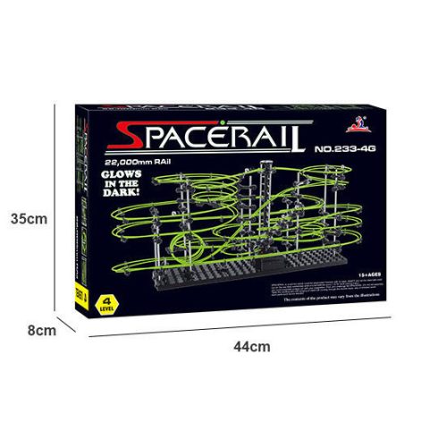 Sötétben Világító Spacerail 4-es Szintű Labdapálya Golyópálya 72cm X 34cm X 36cm