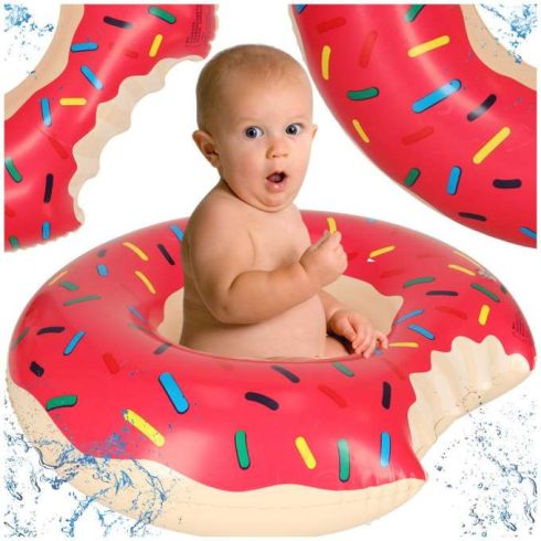 Felfújható úszógyűrű, fánk, rózsaszín, 50 cm, max. 20 kg, 3-6 éves korig