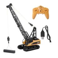   Fémdaru Távirányítóval, 1:14 Méretarány Rc Crane H-toys 1572 Lánctalpas 15 Csatornás 2,4 Ghz 1:14